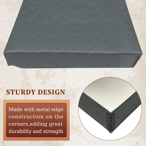 Golden State Art Archival Folio Storage Box 11x14, Gray Clamshell Design with Metal Edge for Photos and Crafts