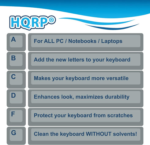 HQRP Hebrew Keyboard Stickers Red Letters on Transparent Background for All Mac, PC Desktops & Laptops with Red