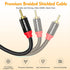 HOSONGIN RCA Cables 8FT 2 Pack - Hi-Fi Sound Nylon Braided Shielded 2-Male to 2-Male RCA Audio Stereo Cable