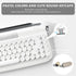 YUNZII Upgraded Wireless Keyboard, Retro Typewriter Style with Integrated Stand, USB-C/Bluetooth, Snow White