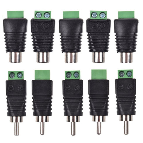 Lemoy 10-Pack Phono RCA Male and Female Plug to AV Screw Terminal Adapter