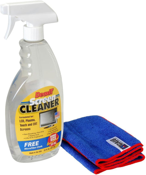 Screen Cleaner Kit with Included Microfiber Cloth - Alchohol-Free 22oz - for LCD, Plasma, & Touch Screens