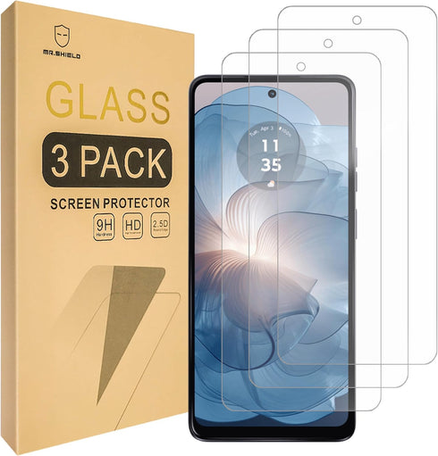Mr.Shield Tempered Glass Screen Protector for Motorola Moto G24 Power, 3-Pack, Japan Glass, 9H Hardness