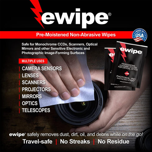 Photographic Solutions Digital Survival Kit - Type-1 (20mm) Sensor Swab, PEC-PAD Photo Wipes, E-Wipe Packet, Eclipse