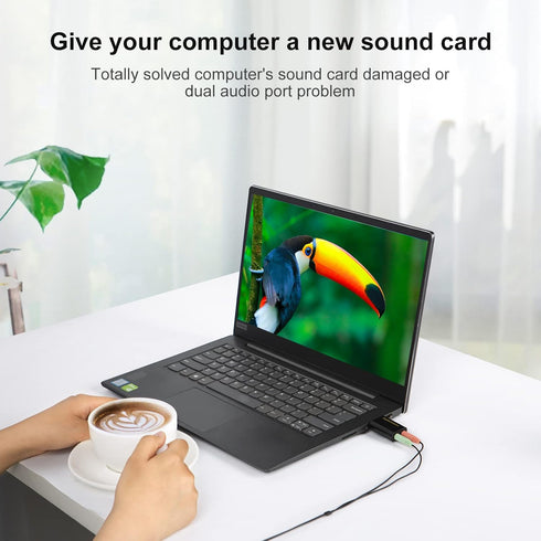 USB Audio Adapter with 3.5mm Jack, CableCreation USB External Stereo Sound Card for PS4, PS5, Windows, Mac