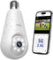 Hugolog 2K 3MP Light Bulb Security Camera, 5G & 2.4GHz WiFi, 360° Wireless Indoor Outdoor Camera with Motion Detection