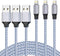 MFi Certified iPhone Charger 3-Pack 6ft Nylon Braided USB-A to Lightning Fast Charging Cable for iPhone 14/13/12/11 Pro