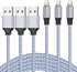 MFi Certified iPhone Charger 3-Pack 6ft Nylon Braided USB-A to Lightning Fast Charging Cable for iPhone 14/13/12/11 Pro