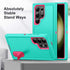 for Galaxy S24 Ultra Case S24 Ultra Case with Kickstand Case 3-Layer Military Grade Protective Case Cover Silicone Shockproof for Samsung Galaxy S24 Ultra Phone Case (Cyan+Rose Red)