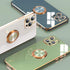 aowner Ring Holder Case for iPhone 12 Pro Max, Shiny Plating Rose Gold Edge, 360 Degree Rotation Kickstand, Slim TPU