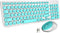 FD Wireless Keyboard and Mouse Combo, 2.4GHz USB Cordless, Cute Round Keys, Slim Set for Laptop & Computer
