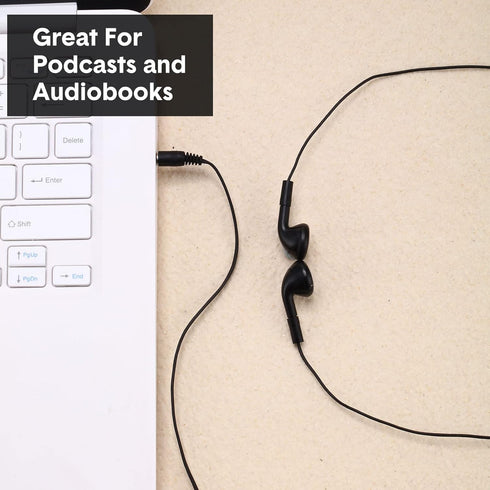 Konohan 150 Packs Earbuds - Bulk Earphones with 3.5 mm Wired Headphones for Classroom, School, and Travel (Black)