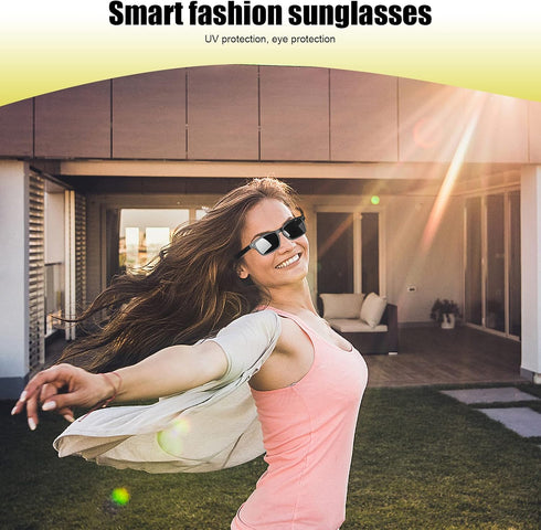Smart Glasses, Wireless Bluetooth, IP5 Waterproof, Bone Conduction Sound for All Smart Devices