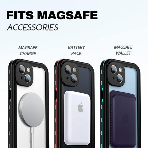 BEASTEK iPhone 14 Plus Waterproof Case, TRE Series MagSafe Shockproof Dustproof IP68 Case with Built-in Screen