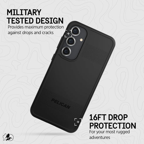 Pelican Protector Case for Samsung Galaxy S24 Plus, 6.7" Slim Rugged Cover with 16ft Drop Protection (Black)
