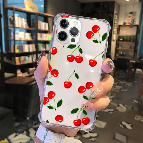 ZHEGAILIAN Case Compatible with iPhone 11 Pro Max, Cherry Pattern Clear Anti-Scratch Shockproof Transparent Soft Cover