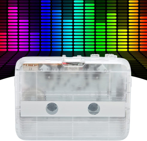 Lazmin112 Bluetooth Cassette Player, Portable Stereo Tape Player with Headphone, Auto Reverse Function, White