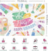 Happy Birthday Backdrop Painting, Let's Put The Art in Party Background for Photography, 7x5ft Decoration Supplies