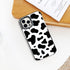 Abbery iPhone 12 Pro Max Case, Cute Clear Soft Silicone TPU with Cow Print Pattern, Shockproof Protective Cover for