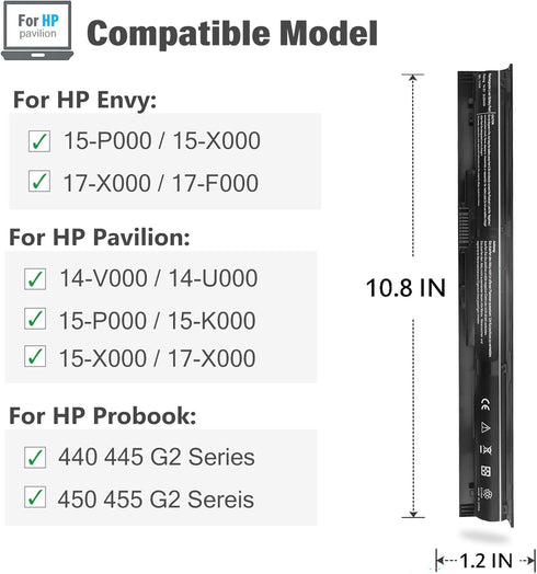 756743-001 VI04 V104 Laptop Battery for HP Pavilion 15-P 17-F Series, 14.8V 2600mAh 4Cell