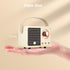 Retro Bluetooth Speaker,Wireless Vintage Small Speaker with Stereo Sound,Hands-free Call,400mA Battery,TF Card, Aux Line,Water-Proof For iOS Android Smartphone Home Office Gift Ideas White
