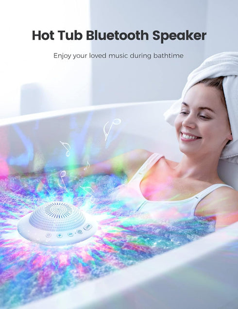 Floating Pool Speakers with Colorful LED Lights, IPX7 Waterproof Hot Tub Bluetooth Speaker, 10W Stereo Loud Sound,