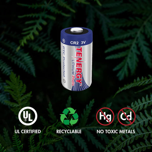 Tenergy CR2 3V CR2 20 Pack Lithium Battery Non-Rechargeable PTC Protected High Performance Batteries for Flashlight