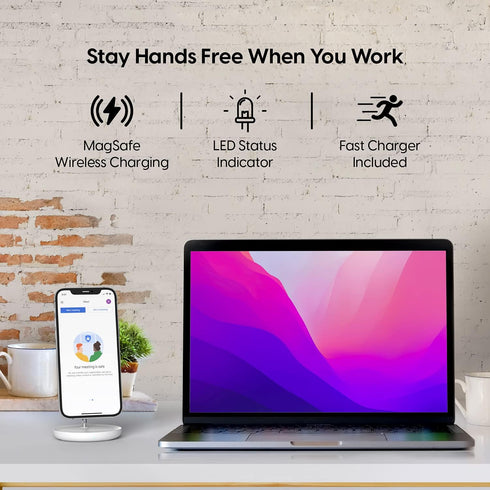 TALK WORKS Magnetic Desktop Cell Phone Stand for iPhone 15/Pro/Max, Compatible with MagSafe iPhone Cases and Charging