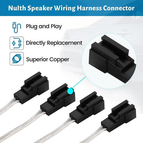 Car Door Speaker Wire Harness Adapter Connector Compatible with 1997-2003 Jeep TJ Cherokee Wrangler, 1998-2007 Dodge Ram Dakota, 1991-2004 Chrysler 300 Concorde Door Speaker Harness 4PCS
