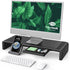 Monitor Stand Riser, Klearlook Foldable Computer Monitor Riser, Height Adjustable Desk Shelf Riser with Storage Drawer
