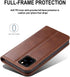 SINIANL iPhone 12 Case, Leather Wallet Case with Card Holder, Magnetic Closure Flip Cover, Brown