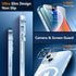 SPIDERCASE iPhone 14/15 Case - Slim, Clear, 15 FT Military Grade Drop Protection + 2 Pack Tempered Glass & Camera Lens