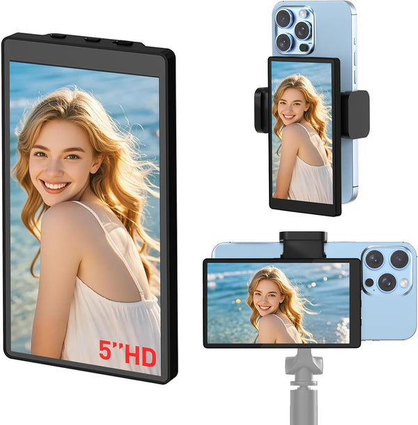 USBERG 5'' Magnetic Phone Vlog Selfie Monitor Screen for iPhone Wireless Back Camera
