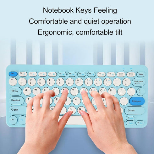 Keyboard and Mouse Combo, Cute Retro Typewriter Keyboard with Round Key, 78 Keys USB Cute Mouse for Desktop, Laptop,
