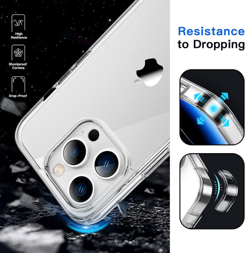 JETech Case for iPhone 14 Pro Max 6.7-Inch, Non-Yellowing Shockproof Bumper Cover, Anti-Scratch Clear