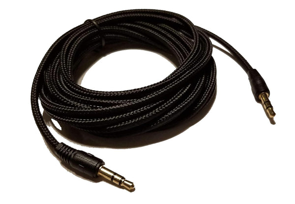 ienza 12FT Long Audio/Microphone Braided Cable Dual Male 3.5mm TRS/TRS Male-TRS Male Cable Cord Wire for Audio Mixers Microphones Cameras Recorders Car Speakers Headphone & More