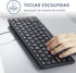 Perixx PERIBOARD-432 Mini USB Keyboard with Cable, Type X Scissor Keys, Large Print Letters, Spanish QWERTY