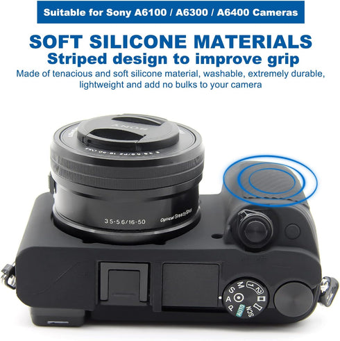 Easy Hood Case for Sony Alpha A6100 A6300 A6400 Digital Camera, Anti-Scratch Soft Silicone Protective Cover (Black)