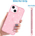 JJGoo Glitter Clear Transparent Soft TPU Case for iPhone 15, Anti-Scratch Shockproof Protective Phone Bumper, Slim