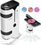 100x-250x Mini Pocket Microscope for Kids Adults, Portable Handheld Microscope with 5 Slides, Phone Adapter