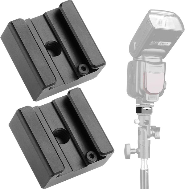 Updated Anwenk Flash Cold Shoe Mount Adapter - Flash Stand Adapter with 1/4"-20 Tripod Screw Thread for Camera Flash