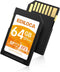EF2_64GB UHS-I SD Card, Fast Storage Memory Card, Read Speed 100MB/s, Write Speed 50MB/s, C10, U3, V30, Full-HD & 4K