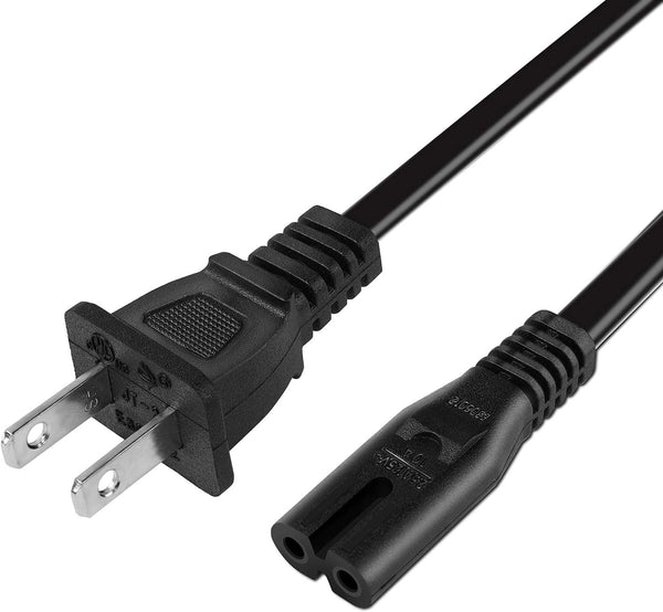 2 Prong Power Cord Compatible with Epson Workforce/Stylus/Ecotank Printers, WF-2520, WF-3620, ET-2720, ET-2750, and More