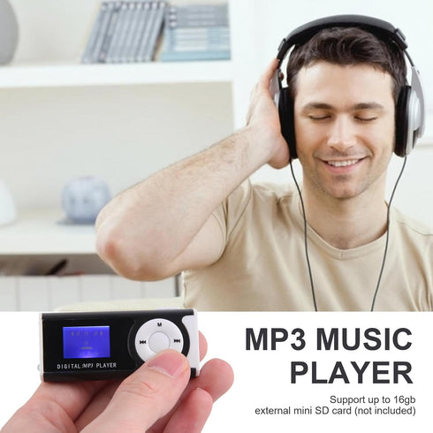 Lizusidtsy MP3 16GB 079825 Mini USB Clip Player Player LCD Screen Mini SD TF Card