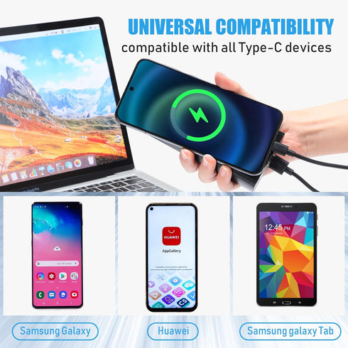 Kanayu 50 Pack USB Type C Cable Bulk, 3.3 Ft Fast Charging Cable for Samsung Galaxy S10, S9, S8, Note 10, PS5