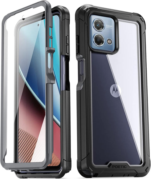 Poetic Guardian Case for Motorola Moto G Stylus 4G 2023, 6.5", Black/Clear, Full-Body, 20 FT Drop Tested, Shockproof.
