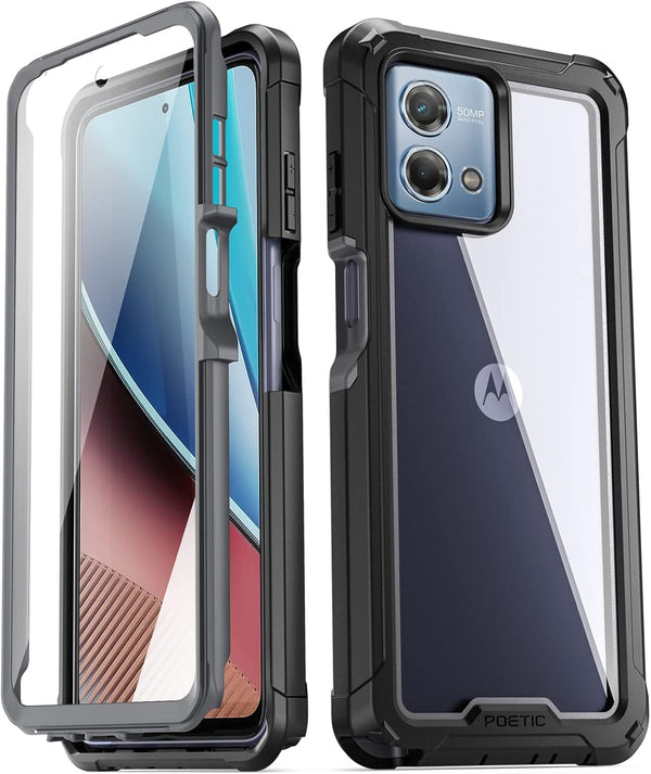 Poetic Guardian Case for Motorola Moto G Stylus 4G 2023, 6.5", Black/Clear, Full-Body, 20 FT Drop Tested, Shockproof.