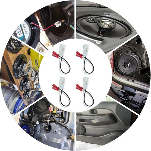 4 Pack Speaker Harness Adapter for Jeep Dodge Chrysler Models, Front Rear Door Speaker Wiring 72-6514