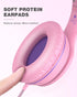 ELECDER i45 On-Ear Headphones with Microphone, Foldable Stereo Bass Headphones, 3.5MM Jack, Portable, Pink