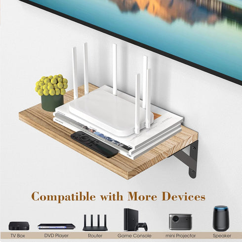 Shelf,15.7" 9.8" 2pcs DAWASAPAT Projector Shelf, Projector Wall Mount Floating x Deep Shelves with Large Storage